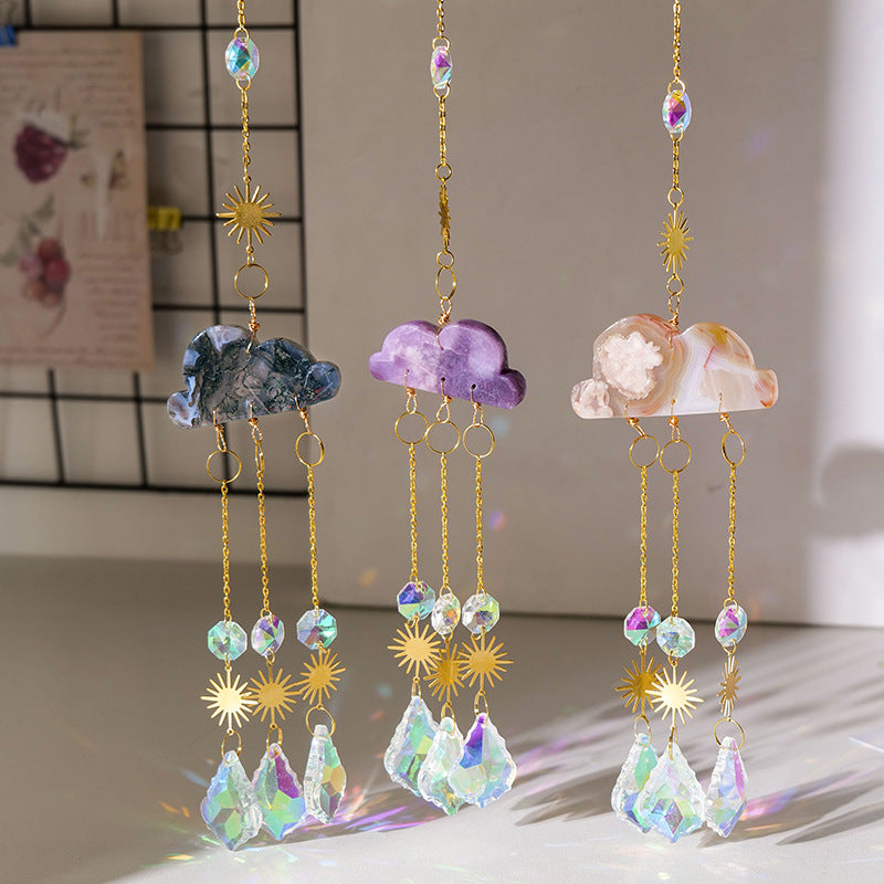 Crystal Agate Sun Catcher Wind Chimes for Home & Garden Decor - Multiple Variants
