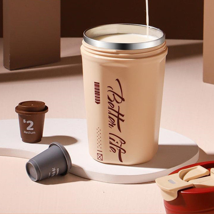 Stainless Steel Travel Mug with Straw Handle - Portable Coffee Cup 520ml-620ml