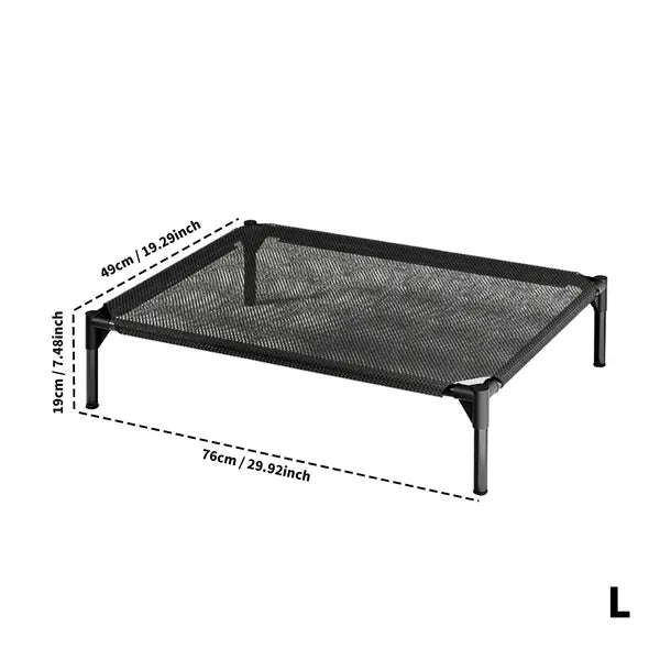 XL Elevated Mesh Pet Bed for Indoor & Outdoor Use - Breathable Cooling Design