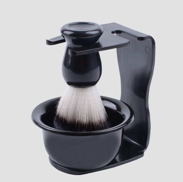 Men's Beard Cleaning Brush and Bowl Set - Nylon Hair Beard Grooming Kit
