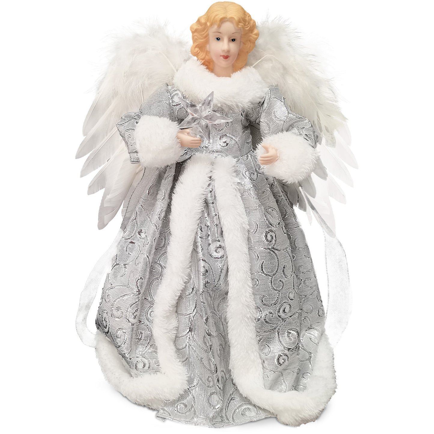 Christmas Tree Topper Angel Light Decoration - Silver & Gold Variants