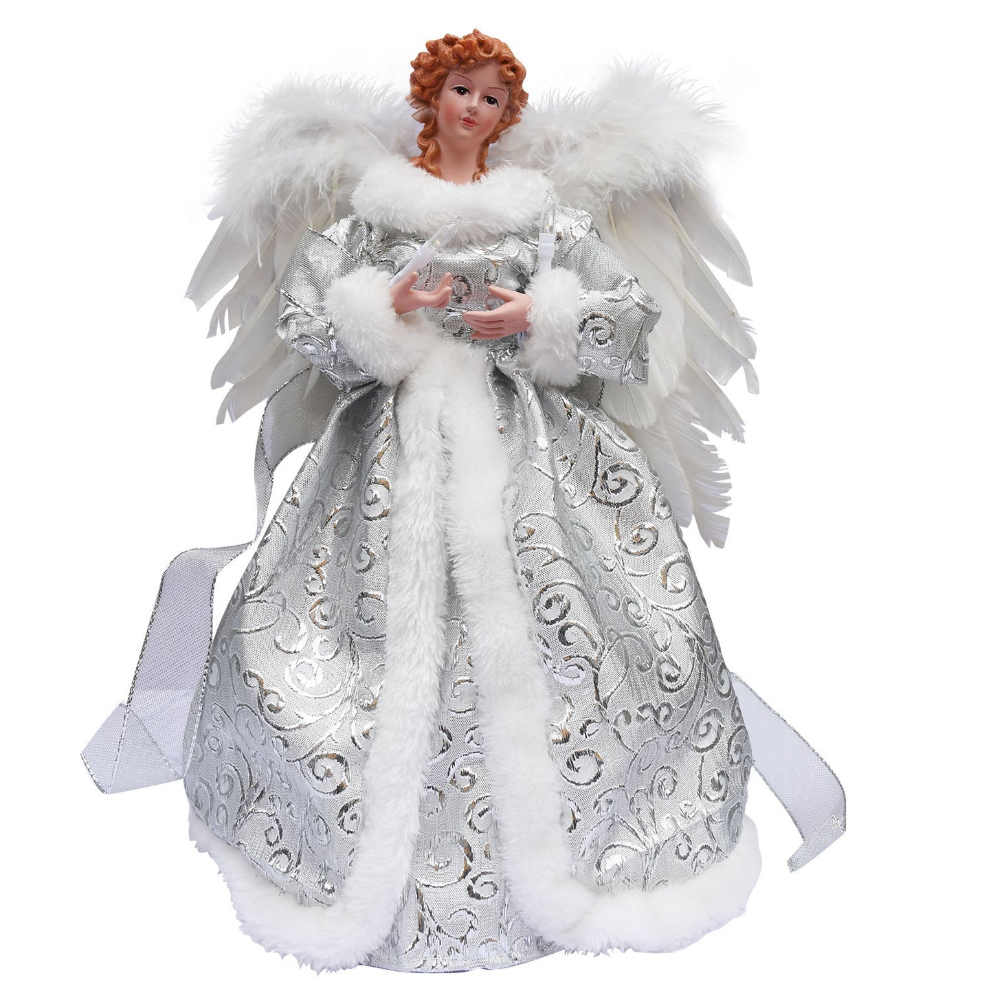 Christmas Tree Topper Angel Light Decoration - Silver & Gold Variants