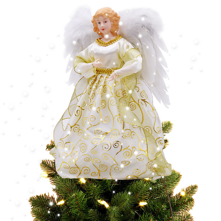 Christmas Tree Topper Angel Light Decoration - Silver & Gold Variants