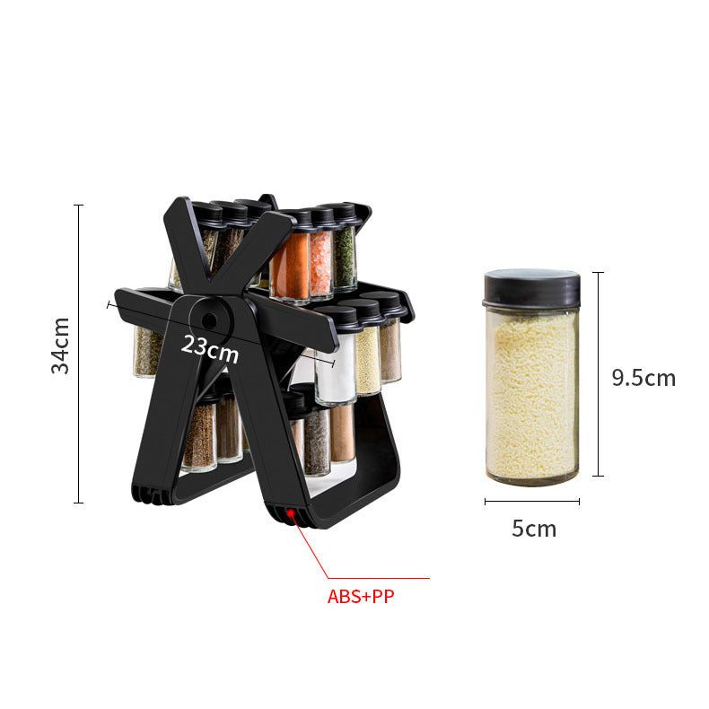 Rotating Kitchen Storage Rack Ferris Wheel Seasoning Organizer No Punching