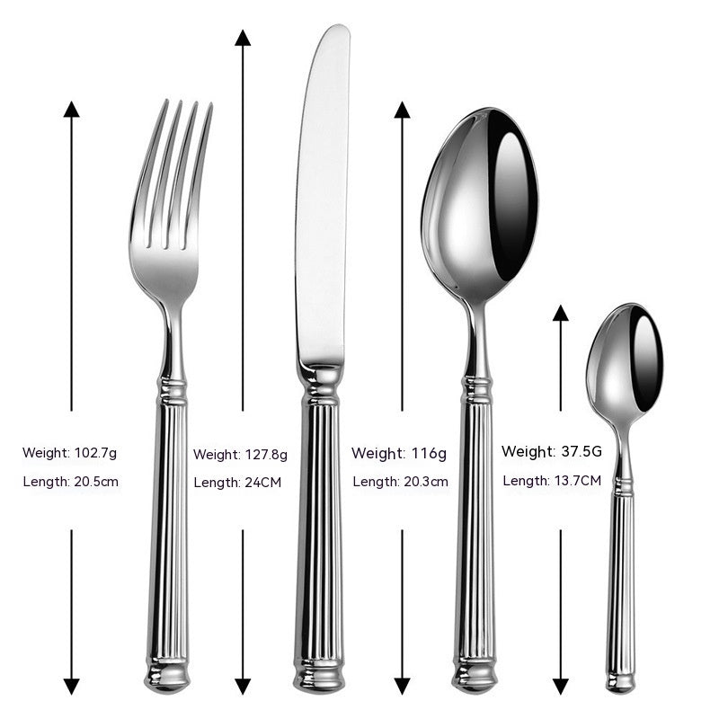 Stainless Steel Knife Fork Spoon Set - Modern Kitchen Utensils, 304 Steel