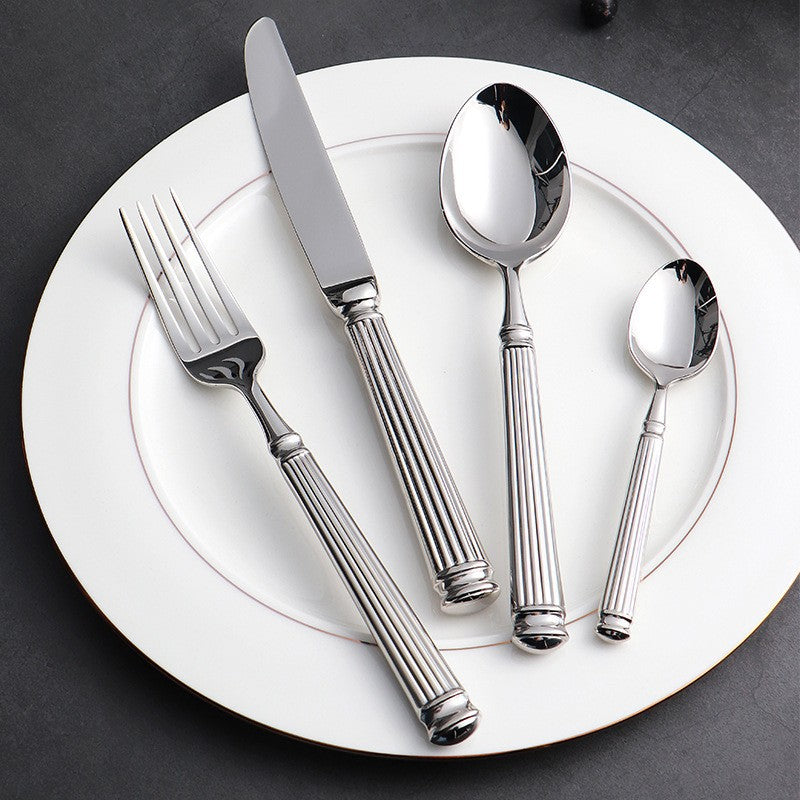Stainless Steel Knife Fork Spoon Set - Modern Kitchen Utensils, 304 Steel