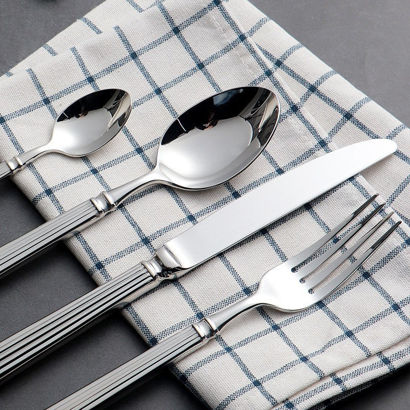 Stainless Steel Knife Fork Spoon Set - Modern Kitchen Utensils, 304 Steel