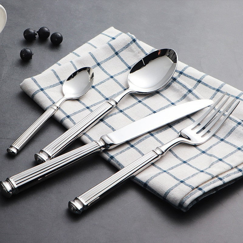 Stainless Steel Knife Fork Spoon Set - Modern Kitchen Utensils, 304 Steel