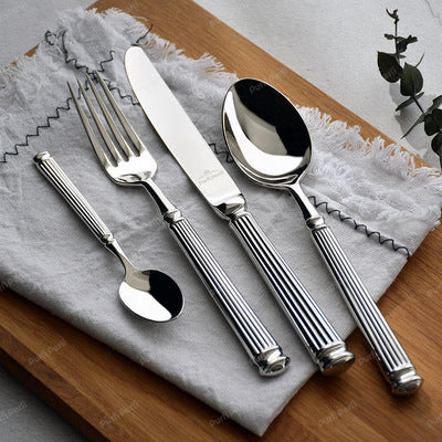 Stainless Steel Knife Fork Spoon Set - Modern Kitchen Utensils, 304 Steel