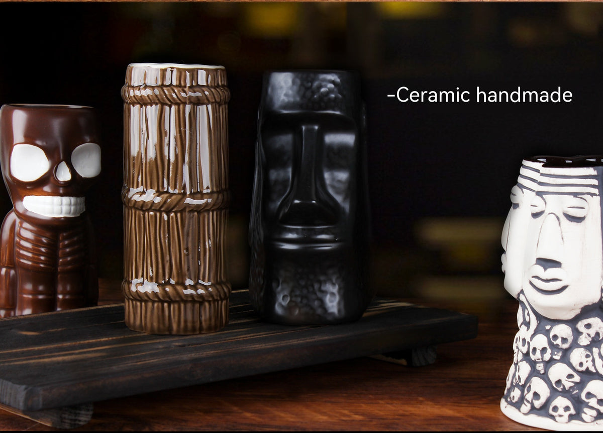 Creative Ceramic Cocktail Glass - Retro Style Multi-Design Drinkware
