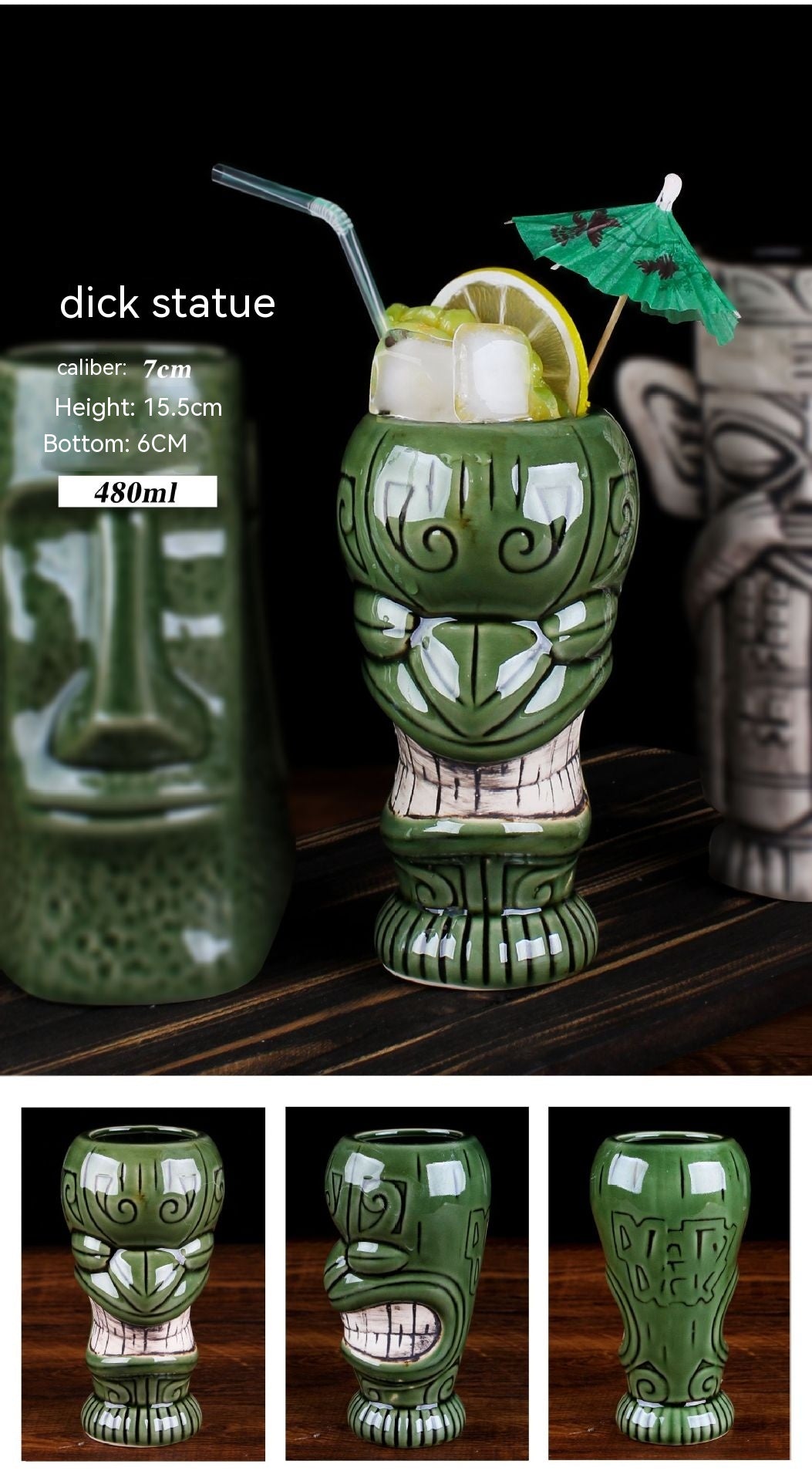 Creative Ceramic Cocktail Glass - Retro Style Multi-Design Drinkware