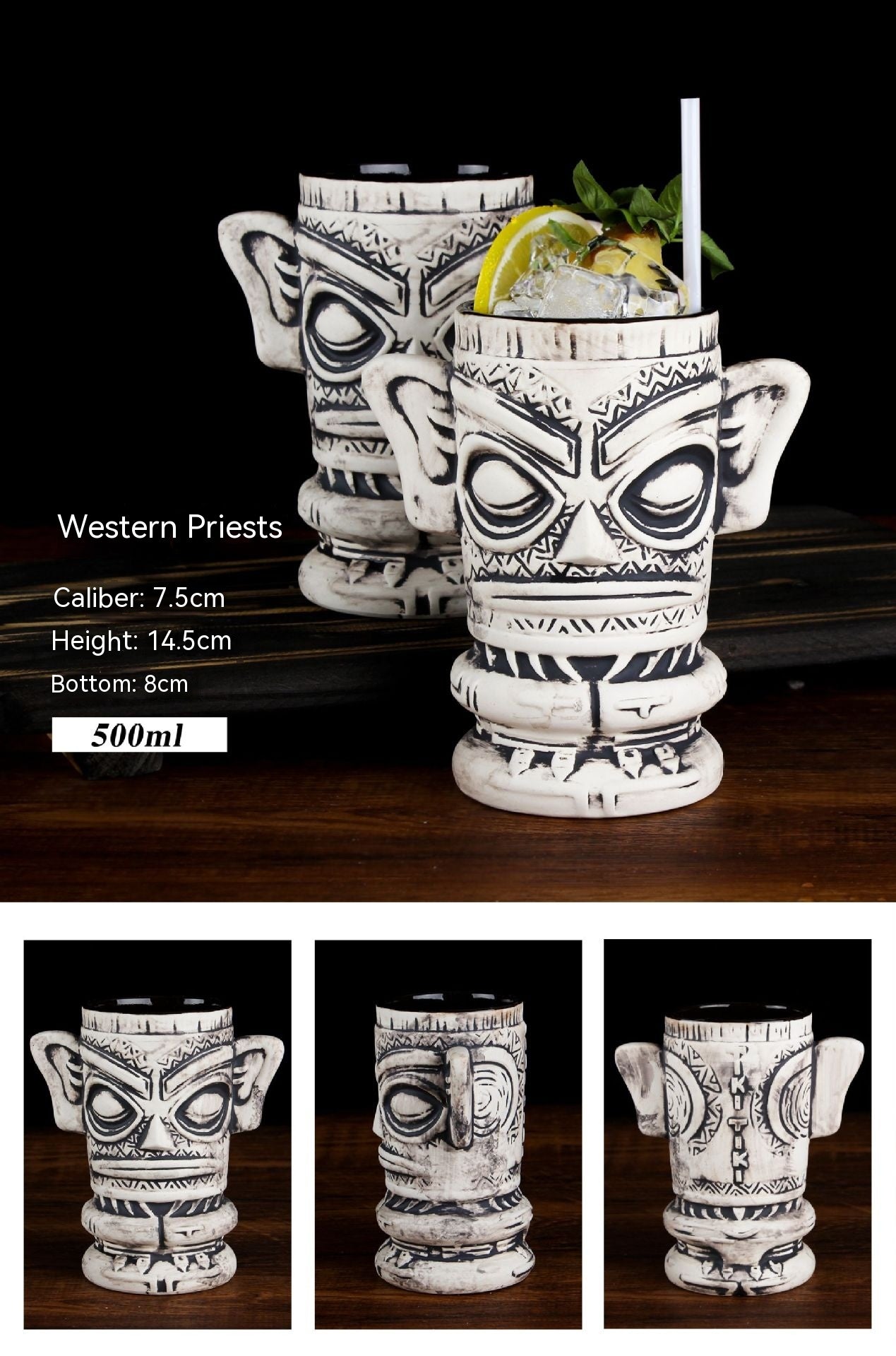 Creative Ceramic Cocktail Glass - Retro Style Multi-Design Drinkware