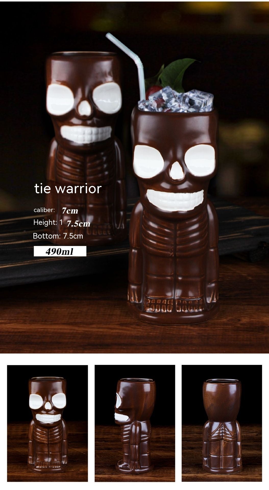 Creative Ceramic Cocktail Glass - Retro Style Multi-Design Drinkware