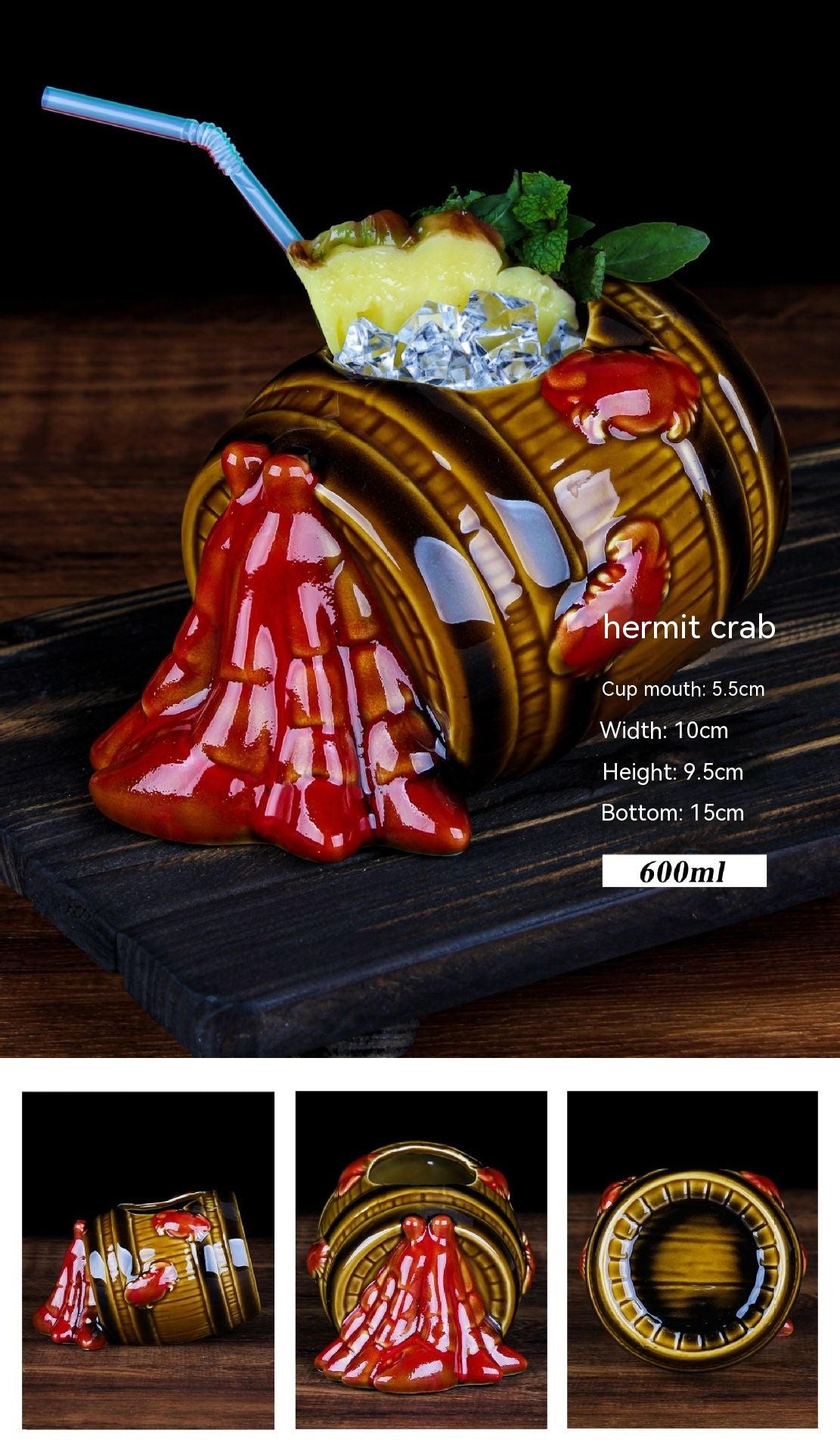 Creative Ceramic Cocktail Glass - Retro Style Multi-Design Drinkware