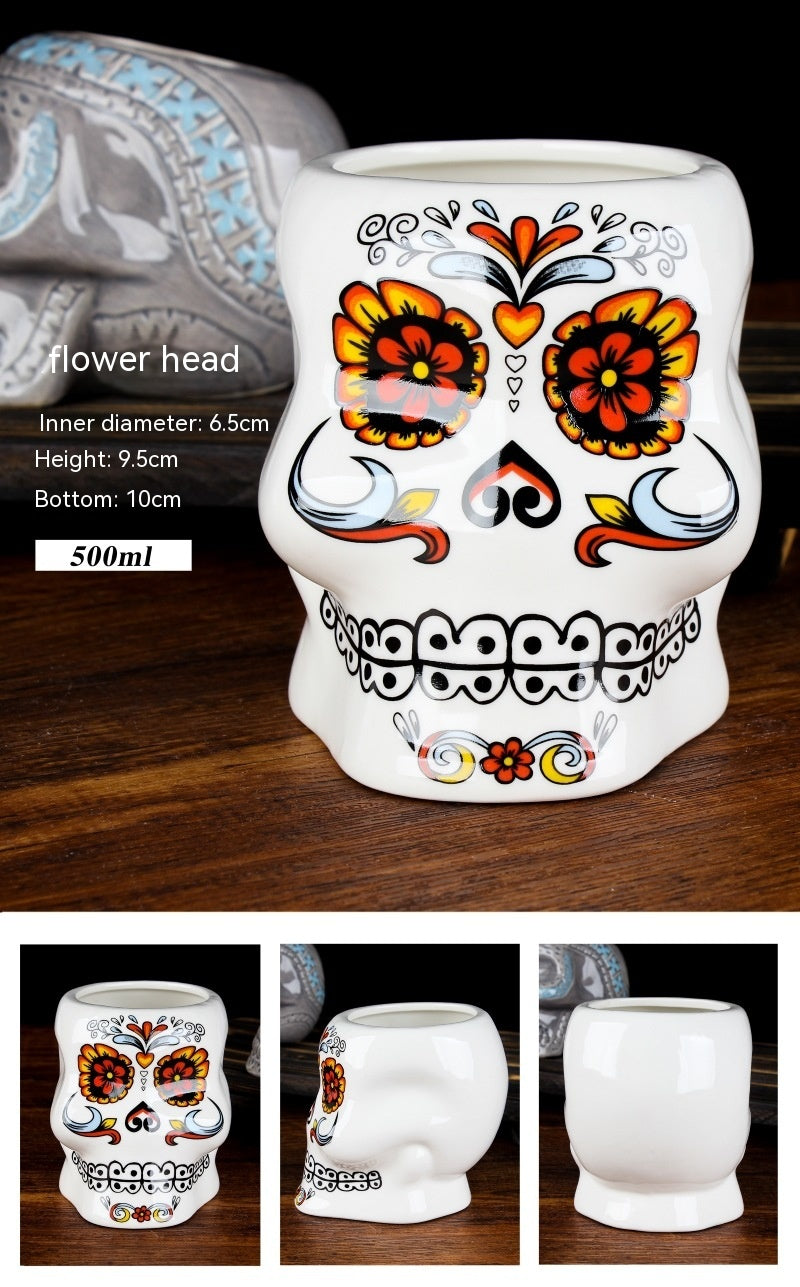 Creative Ceramic Cocktail Glass - Retro Style Multi-Design Drinkware