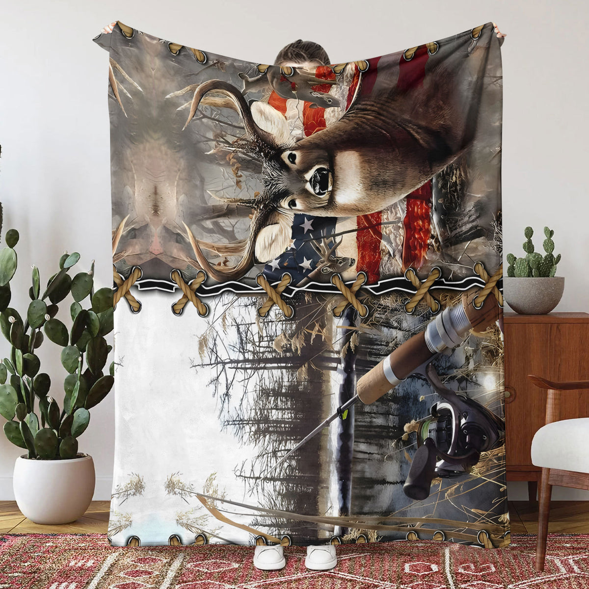 Printed Flannel Blanket Thick Double Layer Air Conditioning Blanket