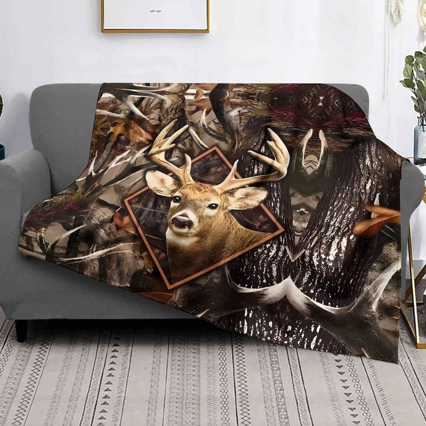 Printed Flannel Blanket Thick Double Layer Air Conditioning Blanket