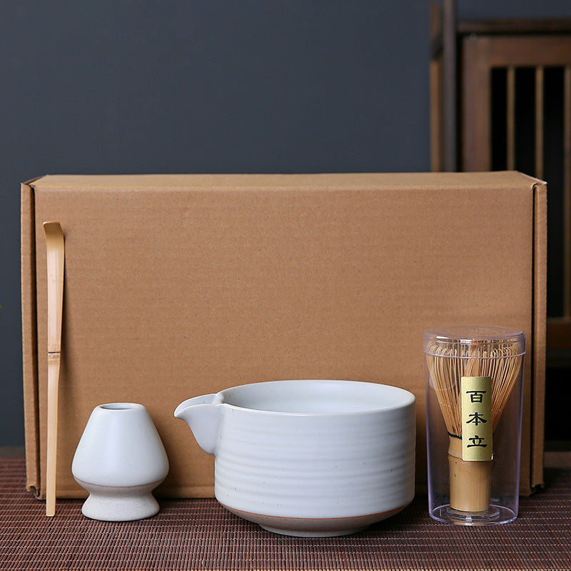 Matcha Tool Set with Gift Box - Japanese Ceramic Matcha Whisk & Bowls