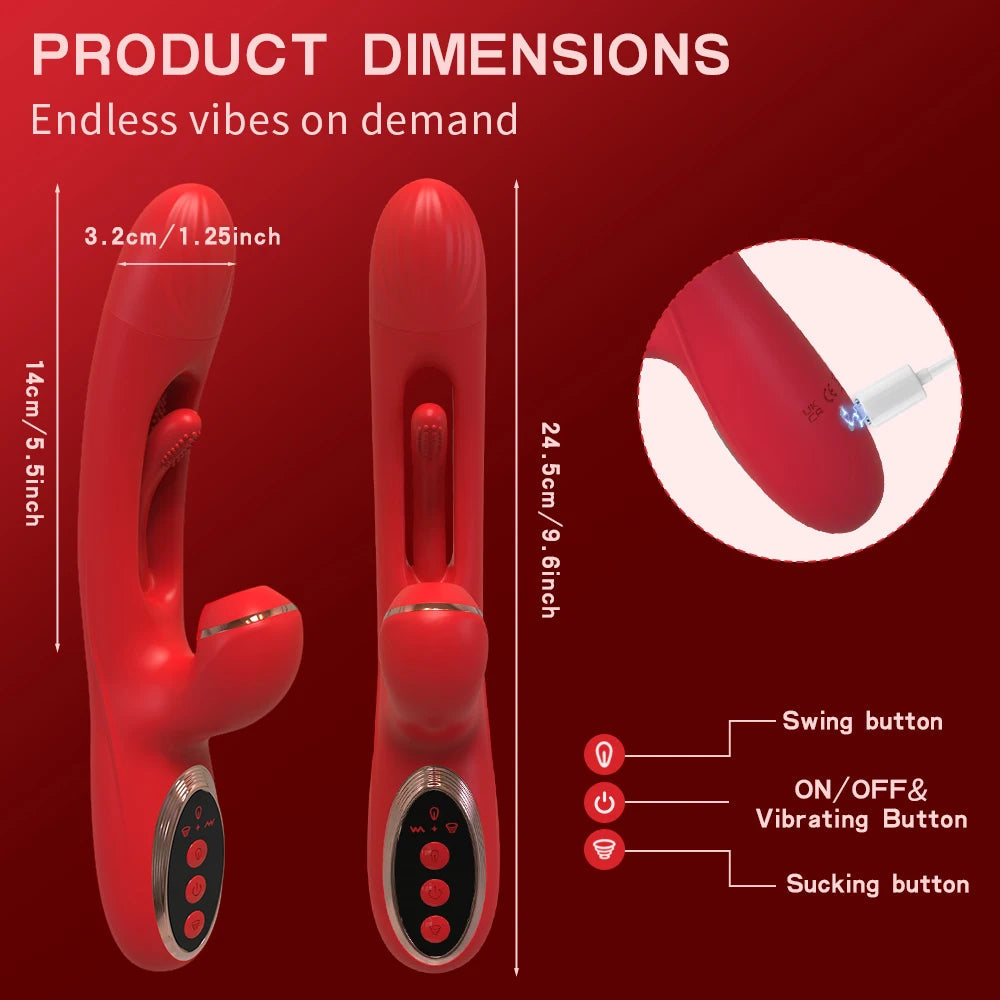 Silicone Female Intimate Toy with Touch Response & USB Charging
