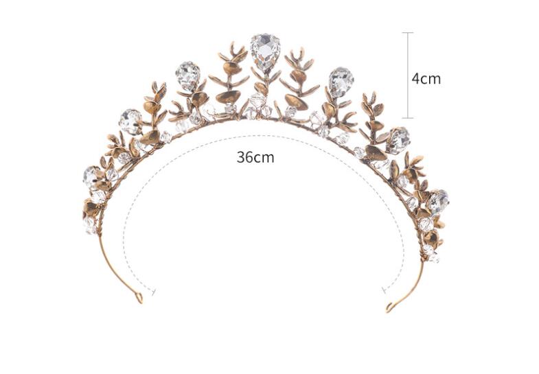 Vintage Alloy Rhinestone Bridal Headdress Crown for Weddings and Special Occasions