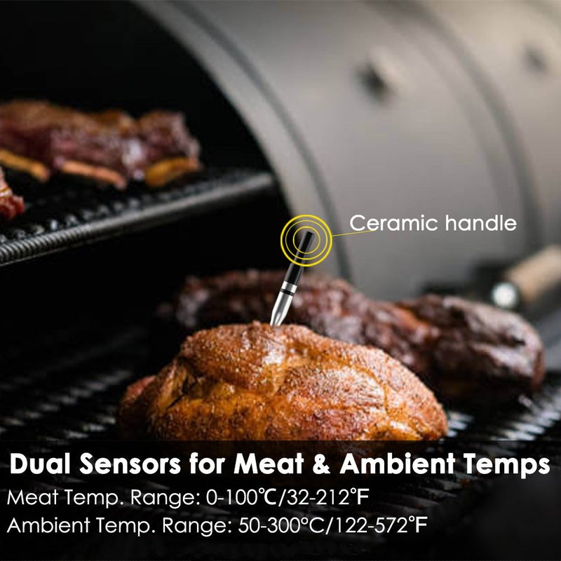 Wireless Bluetooth Food Thermometer with BBQ Fork Probe - Single Needle