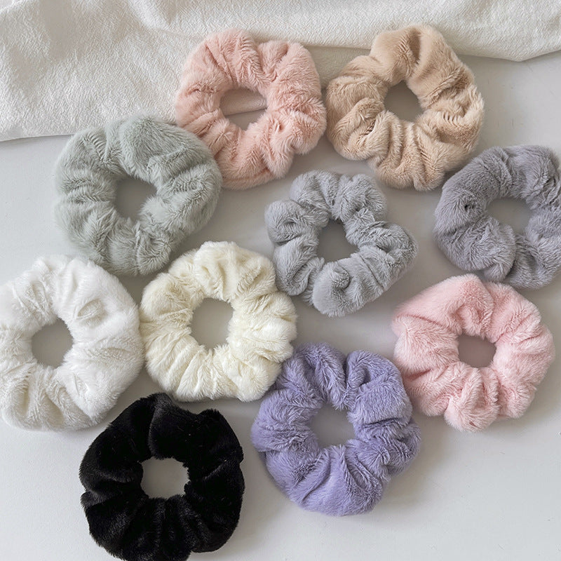 Cute Plush Elastic Hair Scrunchie - Soft Large Intestine Style Hair Band