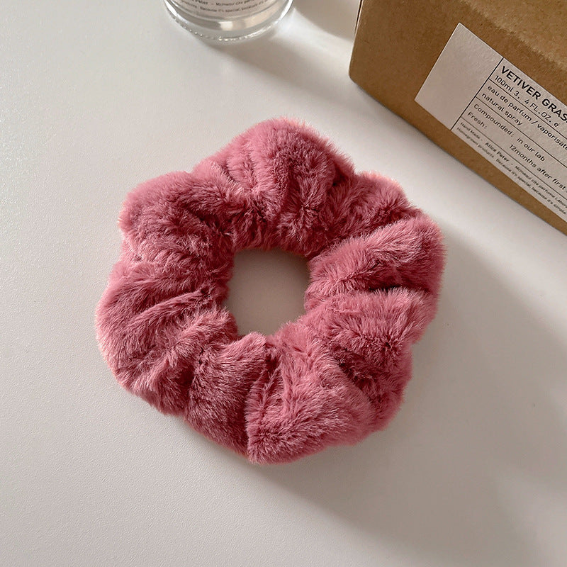 Cute Plush Elastic Hair Scrunchie - Soft Large Intestine Style Hair Band