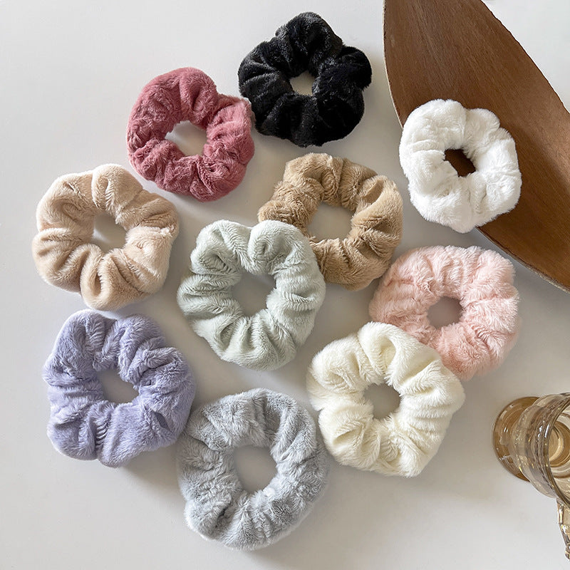 Cute Plush Elastic Hair Scrunchie - Soft Large Intestine Style Hair Band