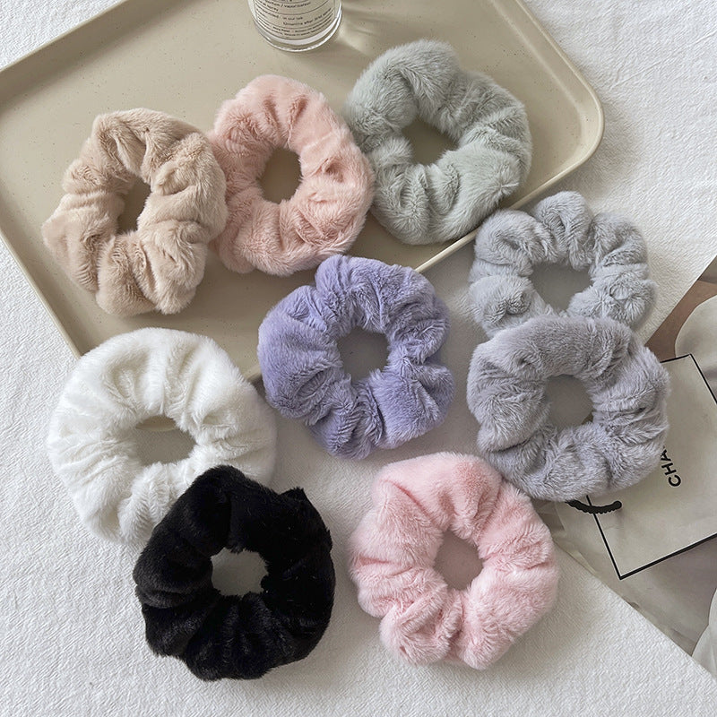 Cute Plush Elastic Hair Scrunchie - Soft Large Intestine Style Hair Band