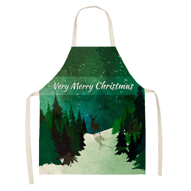 Christmas Dog Linen Apron for Kitchen Household Storage - Multiple Sizes & Styles