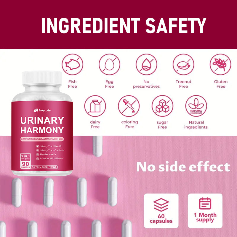 D-Mannose Cranberry Gummies - 6-in-1 Bladder Health Supplement - 90 Count
