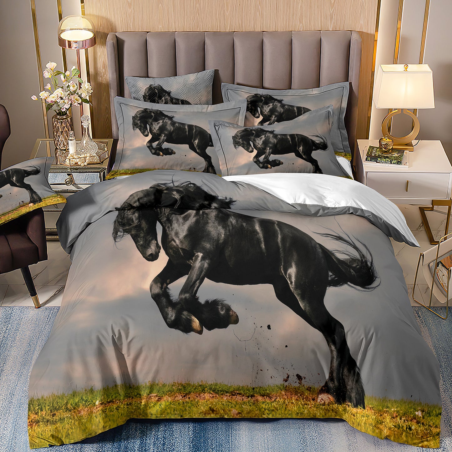 Horse Series 3D Digital Printing Bedding Set - Multiple Sizes & Variants