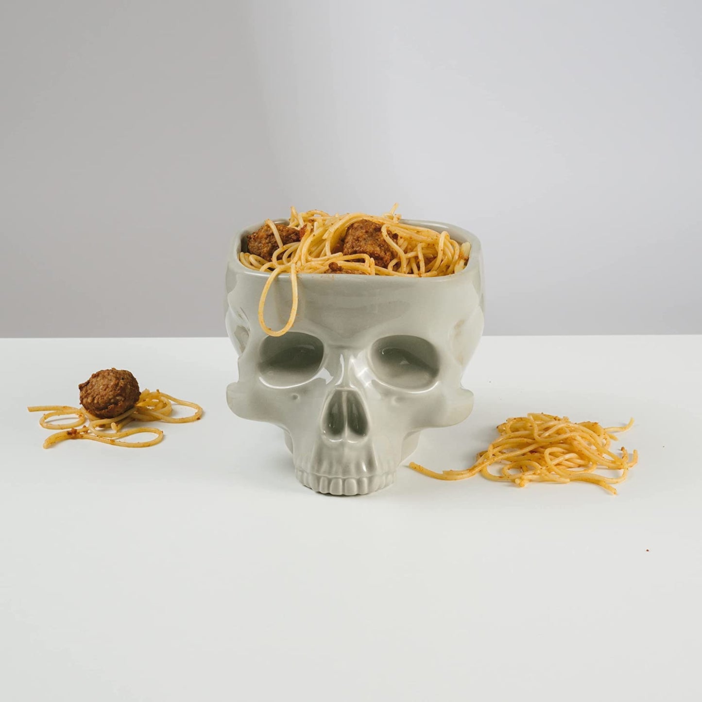 Ceramic Skull Noodle Bowl for Halloween Table Decor, 300ml & 500ml Sizes