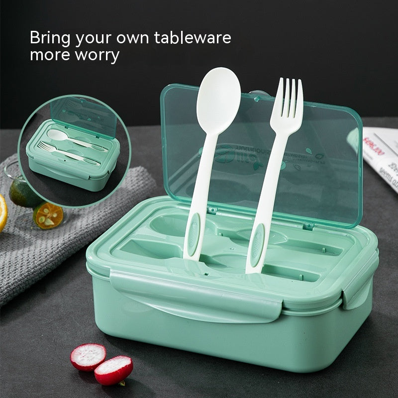 Microwave Lunch Box with Fruit Container, Food Grade PP, Multiple Colors