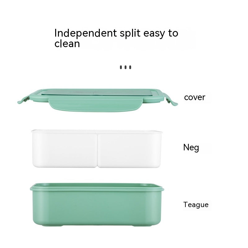 Microwave Lunch Box with Fruit Container, Food Grade PP, Multiple Colors