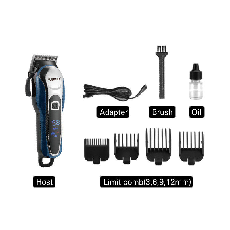 Professional Rechargeable Hair Clipper with LCD Display
