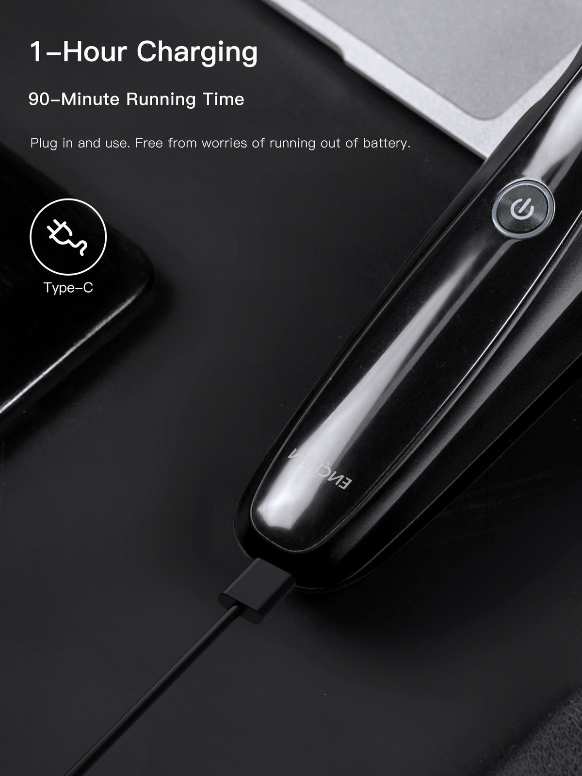 Rechargeable Electric Shaver with Floating Cutter Head - Black