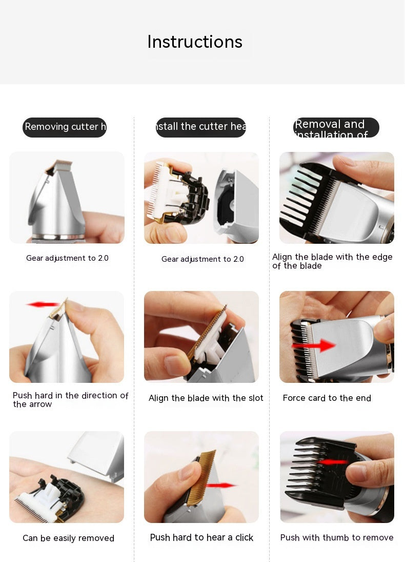 Electric Hair Clipper with LCD Display & Ceramic Blade