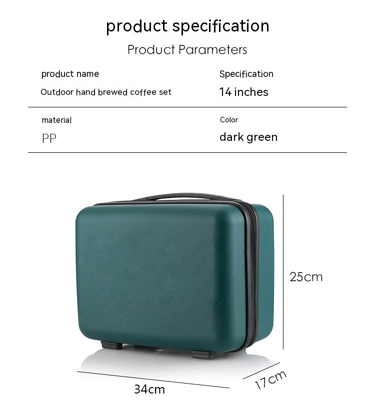 Portable Coffee Maker Set with Hand Grinder and Accessories - Suitcase Packaging