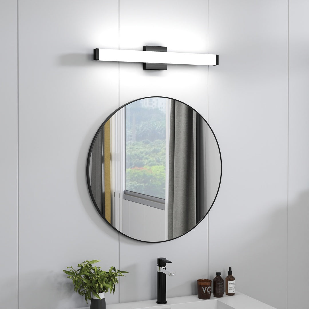 25-Inch Black LED Vanity Light Fixture – Modern Bathroom Lighting