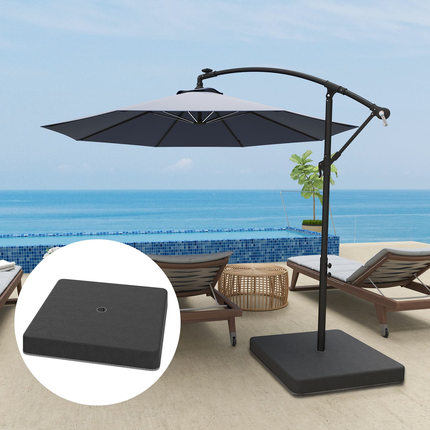 Heavy Duty Umbrella Base Weights - 4 Piece Set, Black