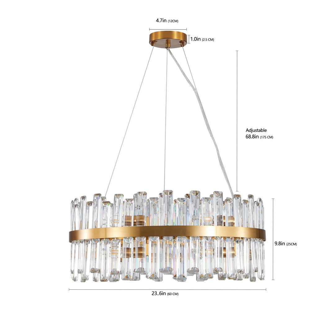 Modern Crystal Chandelier - Elegant LED Lighting for Living Room