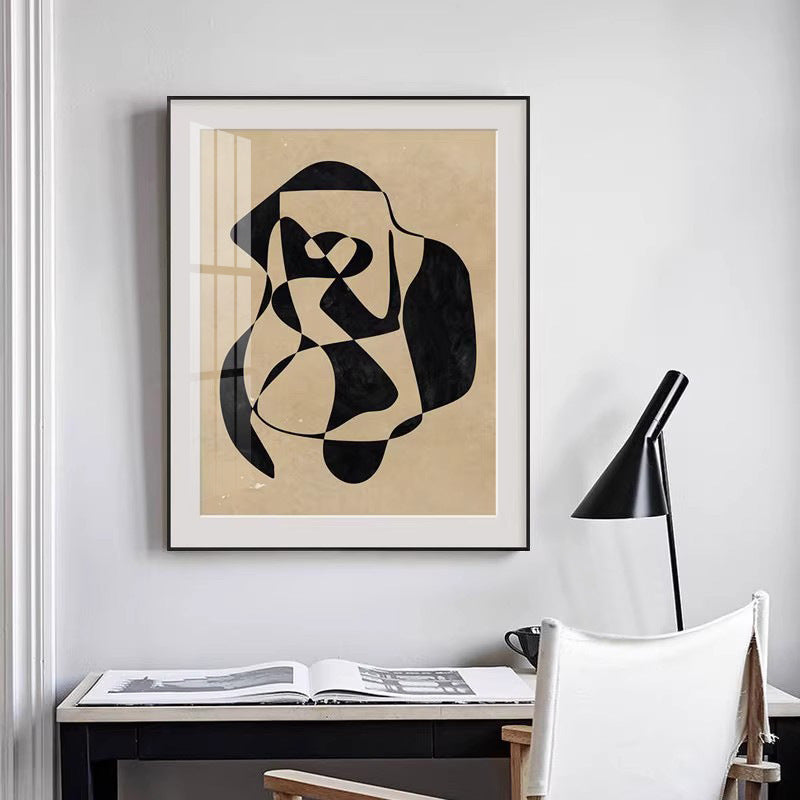 Nordic Light-Luxury Wall Art in Black and White Lines - Modern Minimalist Canvas Decor