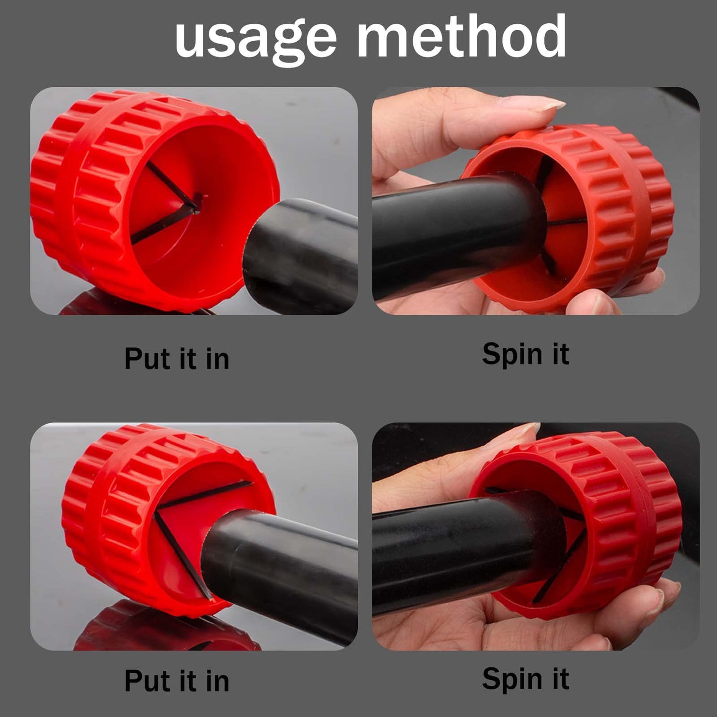 Chamfering Edging Tool for Fuzz and Burr Removal - Iron and Plastic Construction