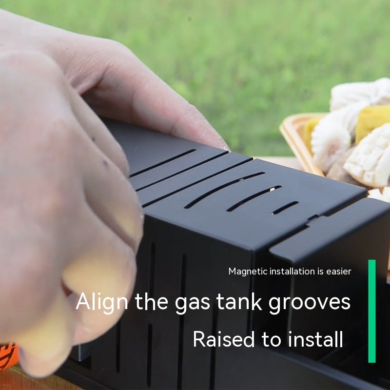 Portable Folding Gas Stove for Camping Outdoor Cooking Black