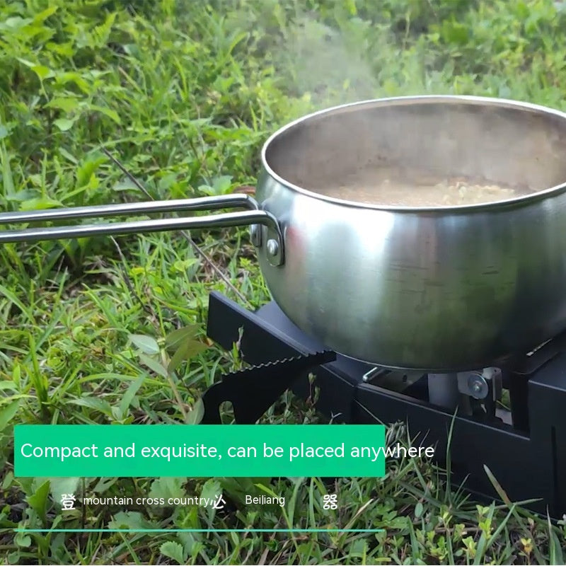 Portable Folding Gas Stove for Camping Outdoor Cooking Black