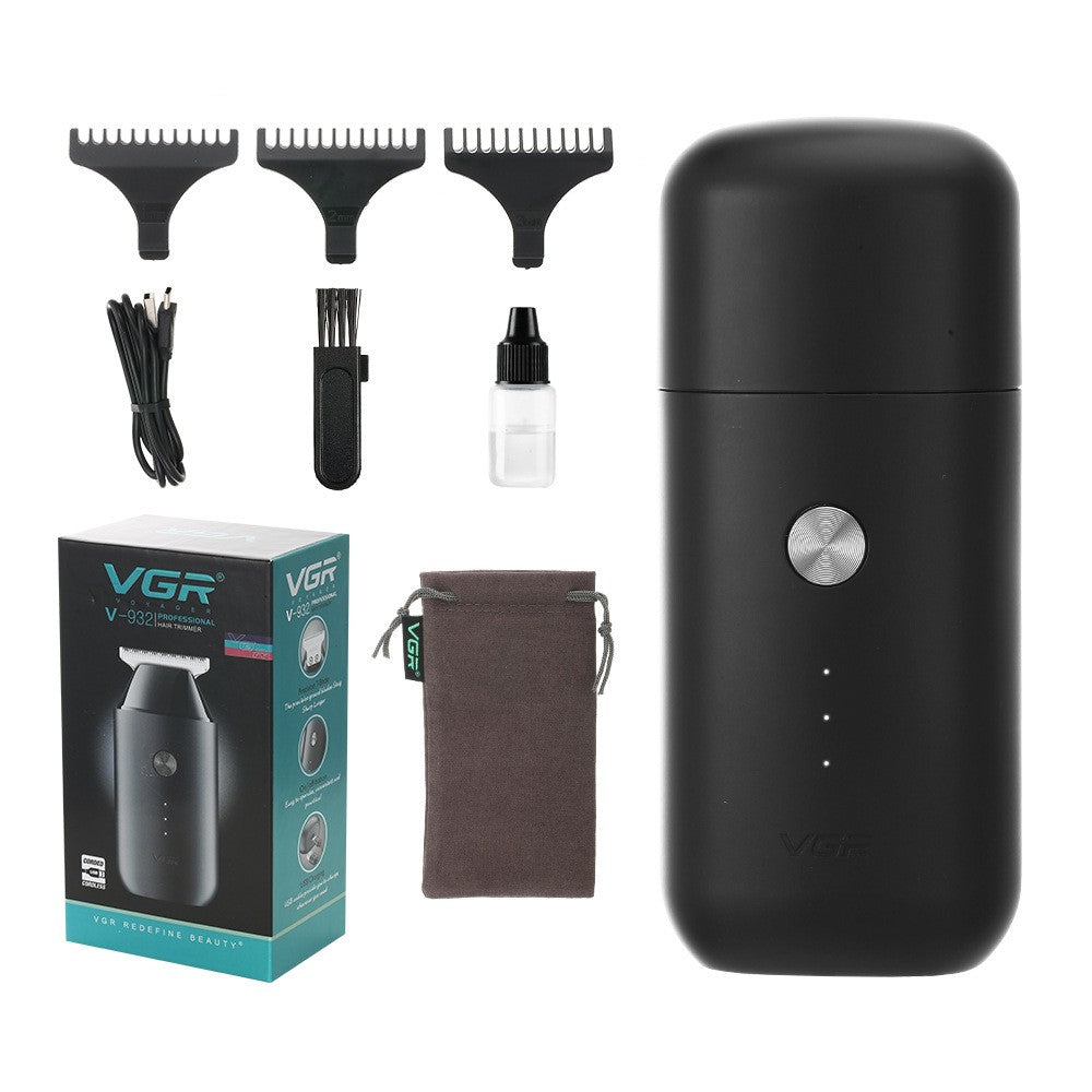 USB Hair Clipper with Stainless Steel Blade - Black