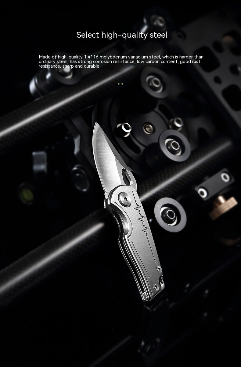 Multifunctional Stainless Steel Folding Fruit Knife with Titanium & Damascus Options