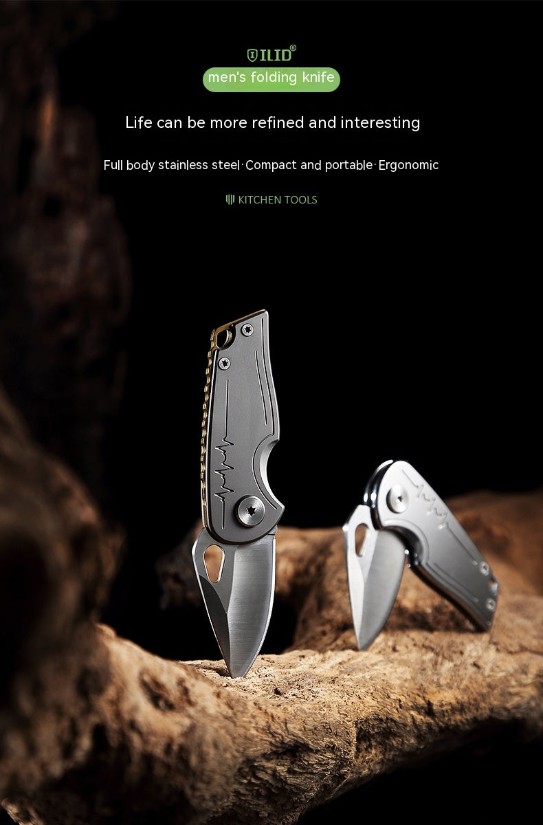Multifunctional Stainless Steel Folding Fruit Knife with Titanium & Damascus Options