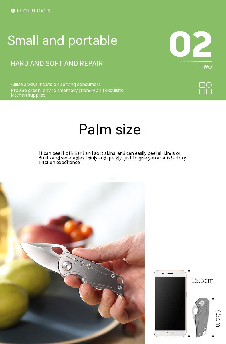 Multifunctional Stainless Steel Folding Fruit Knife with Titanium & Damascus Options